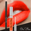 By The Clique "On Fire" Long Lasting Red Orange Matte Lip Kit |  Liquid  Lipstick and Lip Liner  Set | Gluten Free and Vegan