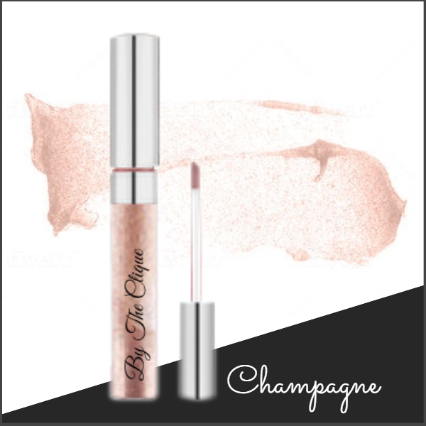 "Champagne" Premium Sheer Glitter Lip Gloss | Nude | By The Clique