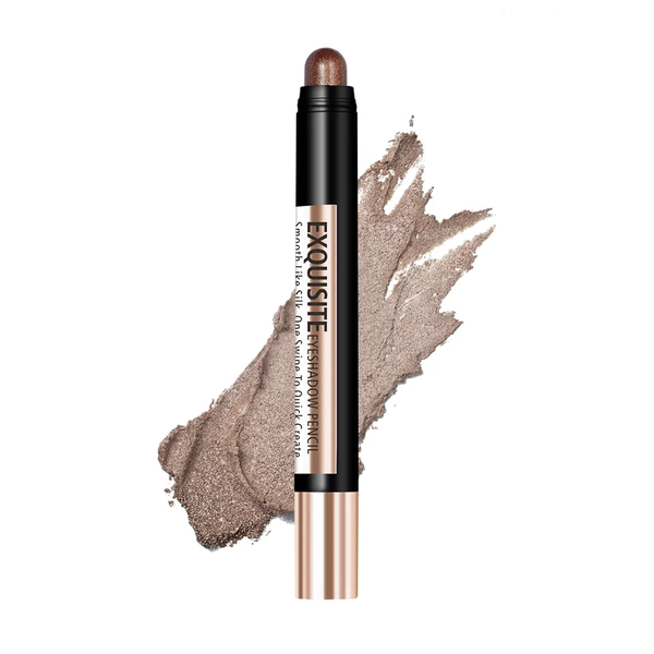 by The Clique Exquisite Shimmer Eyeshadow Stick Pencil | Long Lasting Waterproof Crayon | Smokey Bronze, Silver Pearl or Champagne Gold, Beige