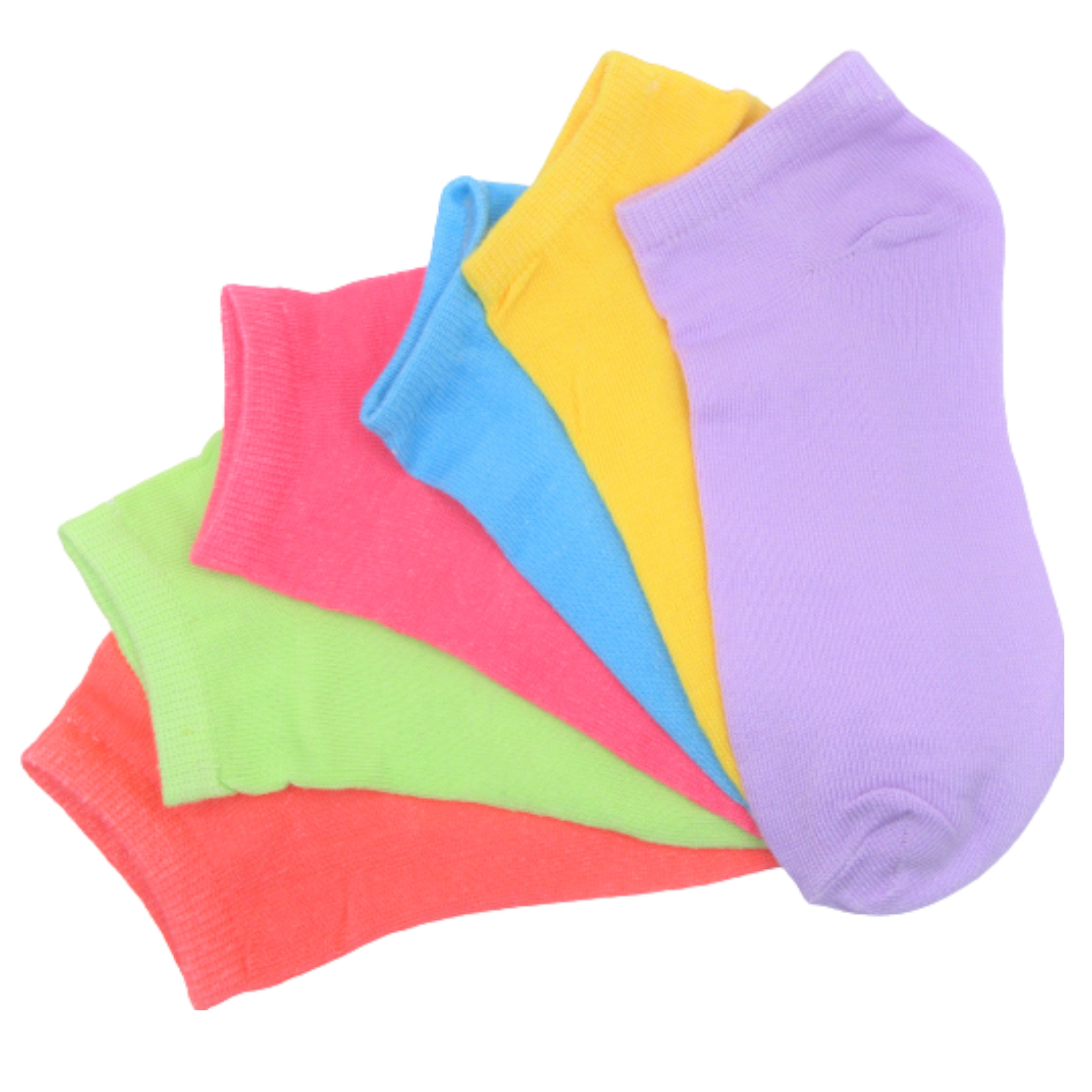 Neon Solid Colored Socks Women's Ankle Sock